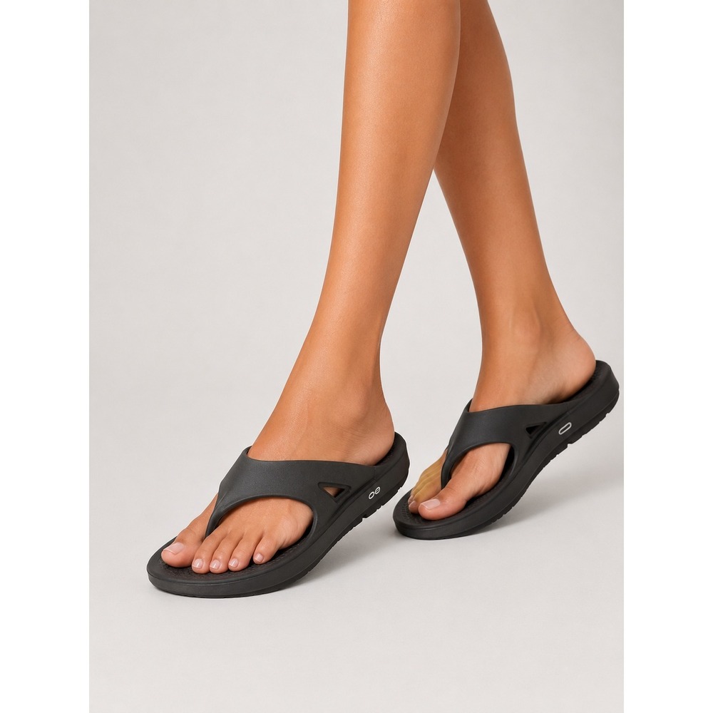Oofos OOriginal Black Recovery Flip Flops Sandal Mens 11 Womens 13 EU 44